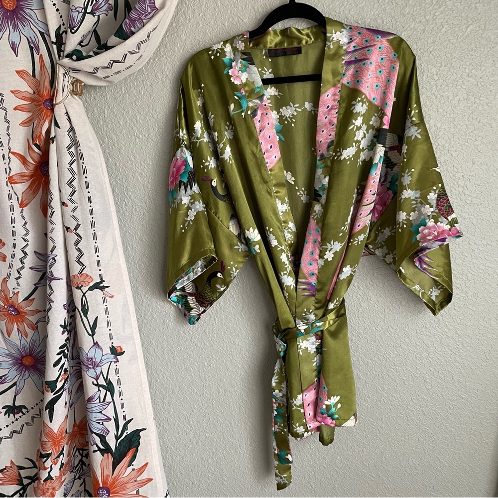Rebecca's Design Peacock Kimono, Short length, OS